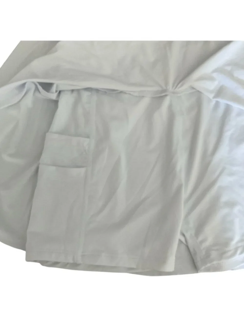Girls Tennis Skort White Crossover High Waisted Medium, Size 7-8 T Pockets